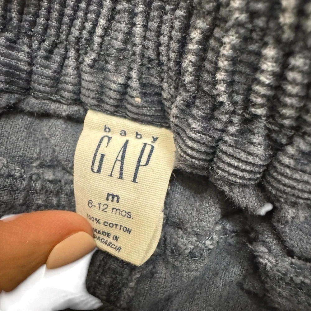 Y2K Baby Gap Gray Corduroy Pants Baby Boy 6-12M